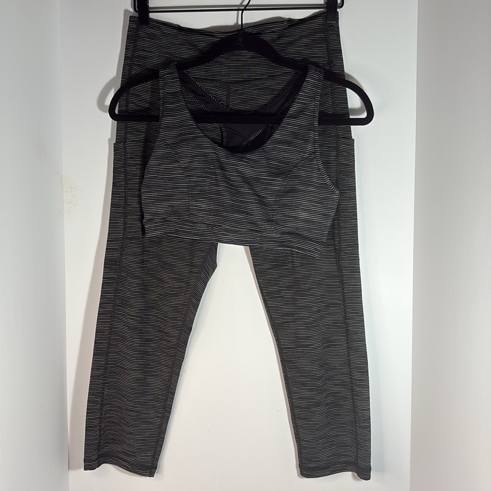 Tek Gear Black and White Striped Racerback Set